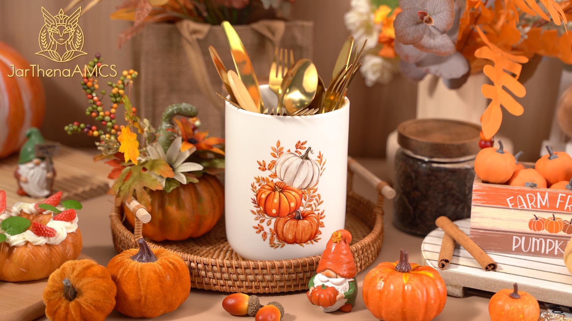 Amazon.com: JarThenaAMCS Fall Ceramic Utensil Holder Watercolor